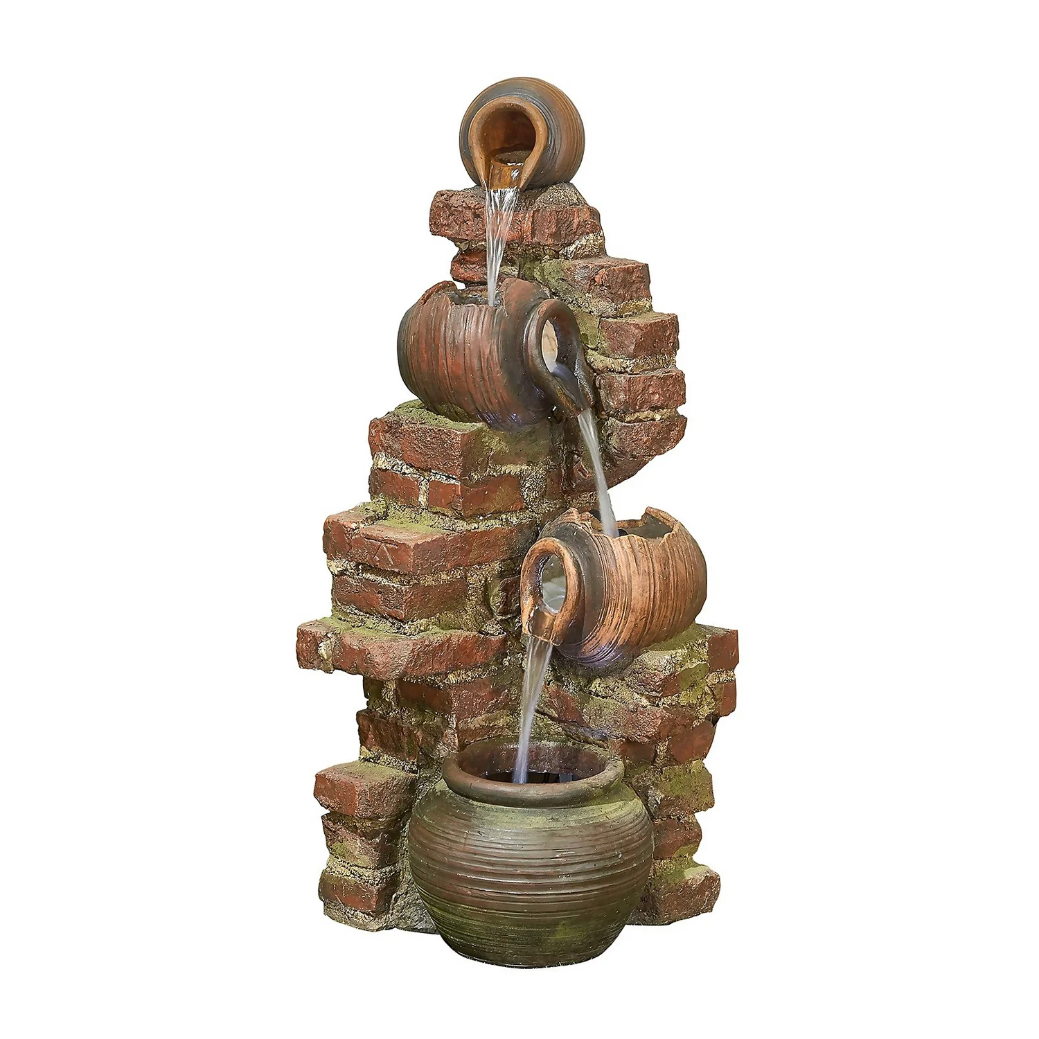 Stylish Fountain Flowing Jugs Water Feature With LEDs 3 Stylish Fountain Flowing Jugs Water Feature With LEDs