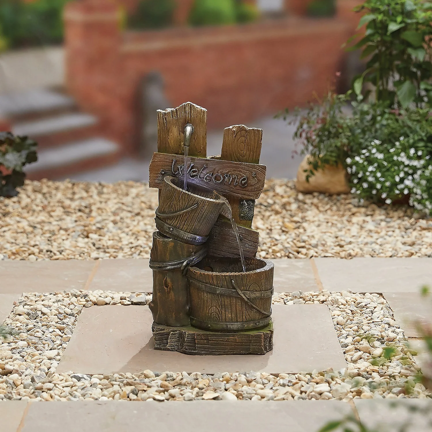 Stylish Fountain Fence Post Pours Water Feature With LEDs 4 Stylish Fountain Fence Post Pours Water Feature With LEDs - Image 2