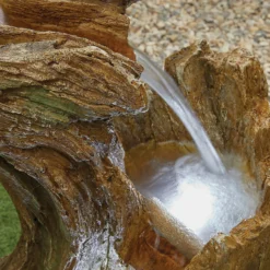 Stylish Fountain Knotted Willow Falls Water Feature With LEDs -Garden Tool Store 13846064 1674962028004922