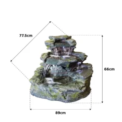 Stylish Fountain Garda Falls Water Feature With LEDs -Garden Tool Store 13846065 2124978881057603