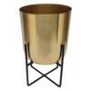 Brass Indoor Plant Pot With Cross Stand - 13.5cm -Garden Tool Store 13887188 1284999809603489