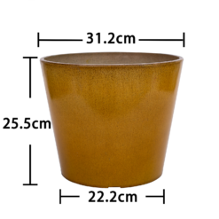 Glazed Finish Planter Mustard 30cm 11 Glazed Finish Planter Mustard 30cm -Garden Tool Store 13928631 4555001956102022