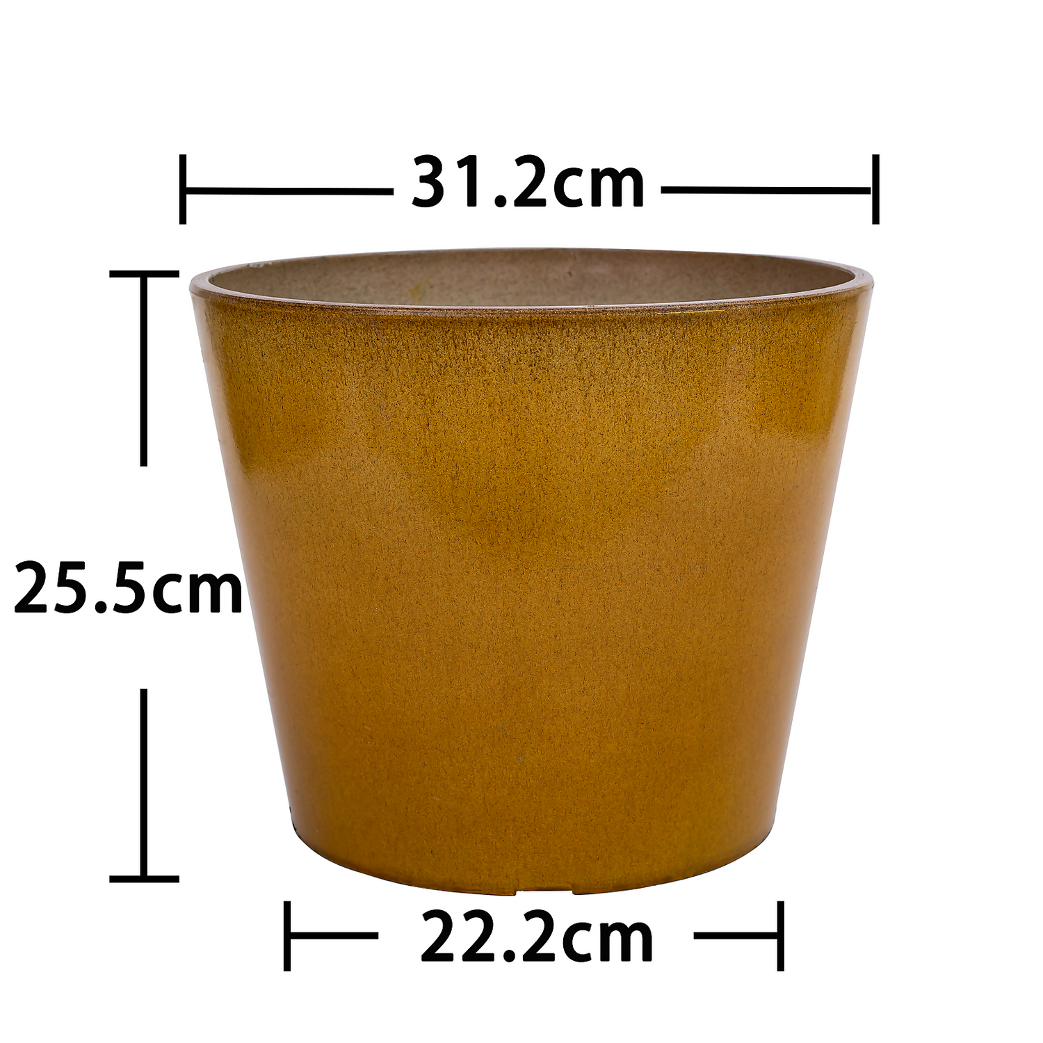 Glazed Finish Planter Mustard 30cm 6 Glazed Finish Planter Mustard 30cm - Image 4