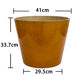 Glazed Finish Planter Mustard 40cm -Garden Tool Store 13928632 8965001956156202