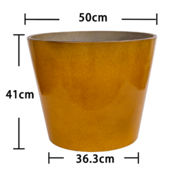 Glazed Finish Planter Mustard 50cm -Garden Tool Store 13928633 2055001956225790