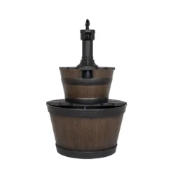 Stylish Fountain Whiskey Barrels Garden Water Feature -Garden Tool Store 13944159 1945005845191088