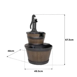 Stylish Fountain Whiskey Barrels Garden Water Feature -Garden Tool Store 13944159 4655005845151116