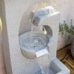 Stylish Fountain Ango Falls Garden Water Feature With LEDs -Garden Tool Store 13947169 1755005844359029