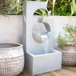 Stylish Fountain Ango Falls Garden Water Feature With LEDs -Garden Tool Store 13947169 4305005844444559