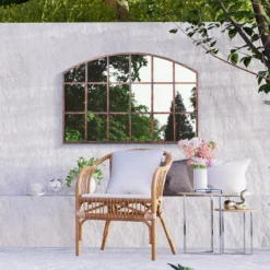 MirrorOutlet Metal Arched Decorative Window Garden Mirror - 90x56cm 5 MirrorOutlet Metal Arched Decorative Window Garden Mirror - 90x56cm -Garden Tool Store 13950546 1194987139281557