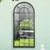 MirrorOutlet Somerley Lotus Arch Antique Black Large Garden Mirror - 140x65cm -Garden Tool Store 13950560 1644987139689443
