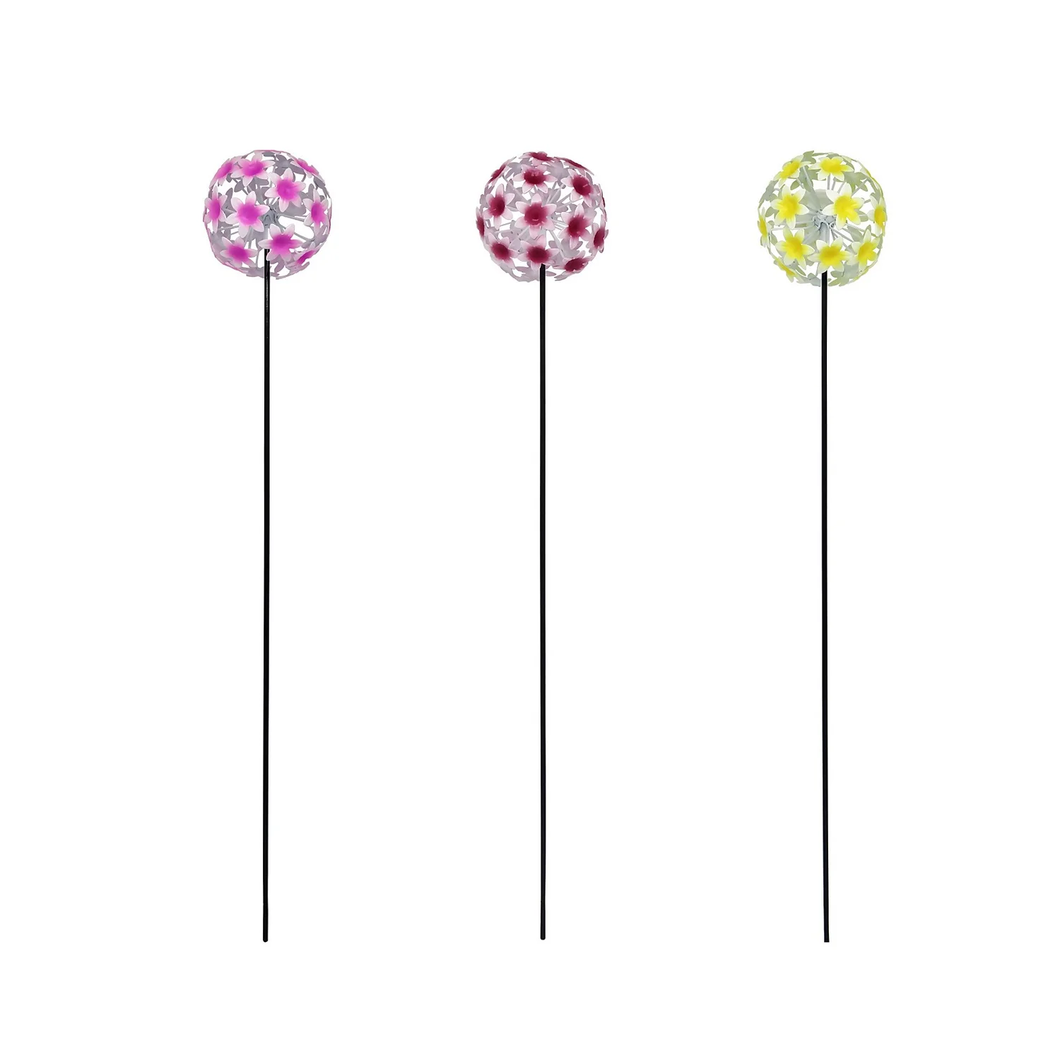 Homebase Flower Stake Ornament - 60cm Mixed 3 Homebase Flower Stake Ornament - 60cm Mixed