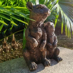 Bronze Look Squirrel Family Garden Ornament -Garden Tool Store 13965954 3315014597292721