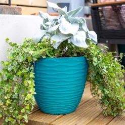 Wave Pot Teal - 33cm -Garden Tool Store 13973618 1505011239695985