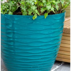 Wave Pot Teal - 33cm -Garden Tool Store 13973618 7925011239947874