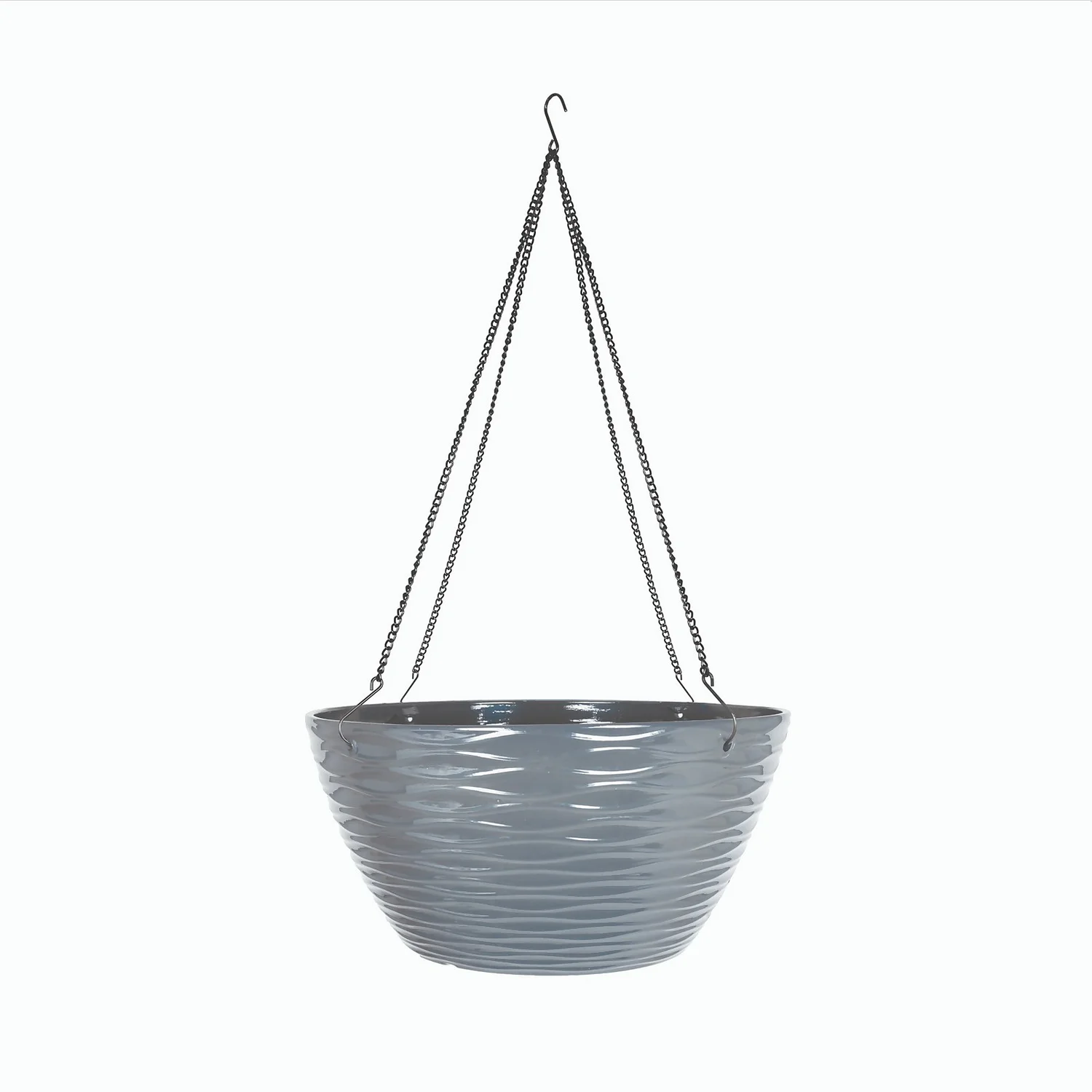 Wave Hanging Basket Charcoal - 35cm 3 Wave Hanging Basket Charcoal - 35cm