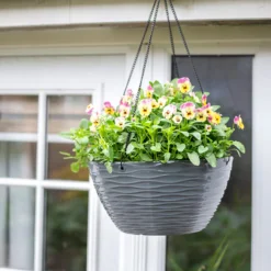 Wave Hanging Basket Charcoal - 35cm 8 Wave Hanging Basket Charcoal - 35cm -Garden Tool Store 13973619 5855011239782385