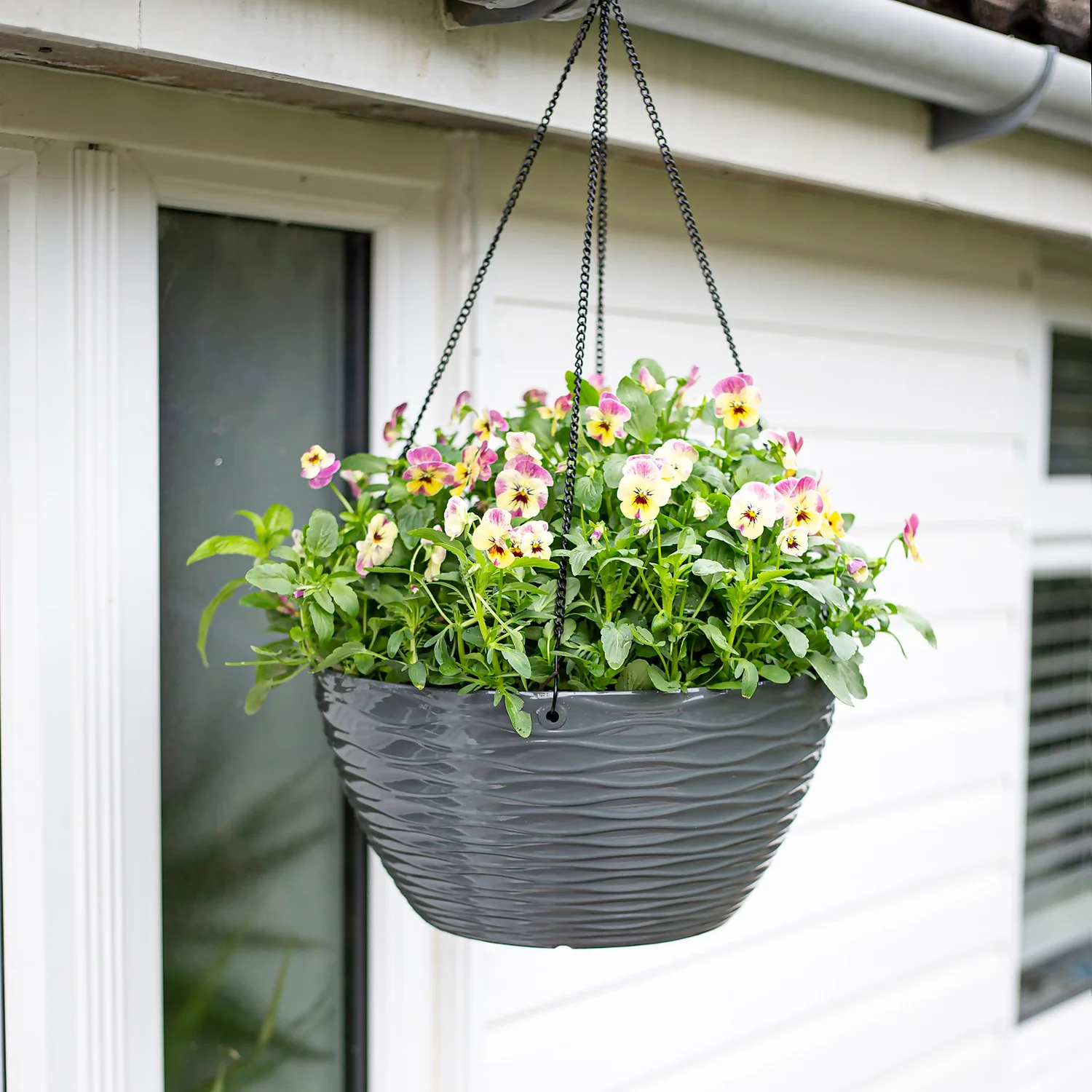 Wave Hanging Basket Charcoal - 35cm 6 Wave Hanging Basket Charcoal - 35cm - Image 4