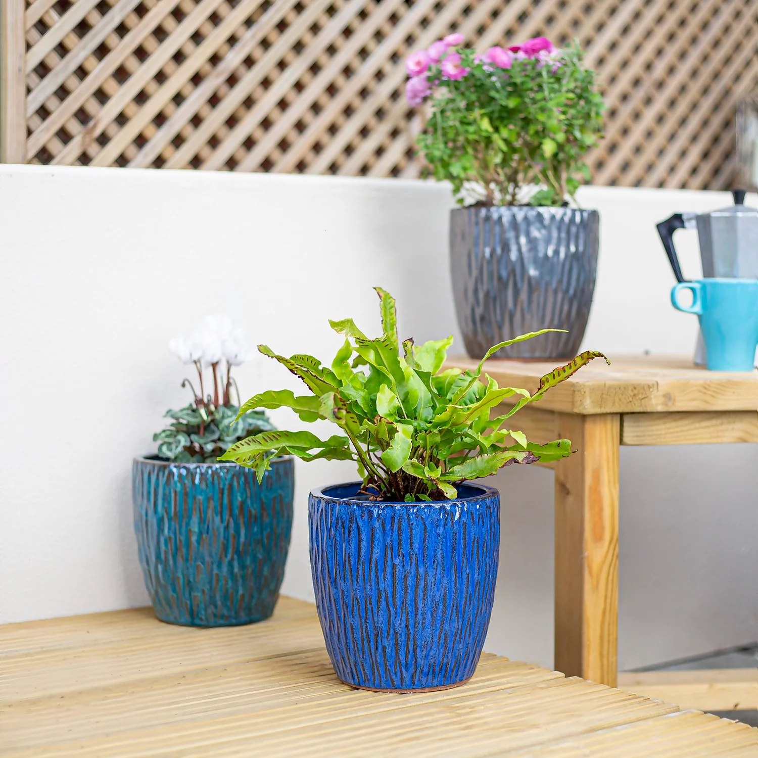 Chiswick Textured Pot Blue - 24cm 7 Chiswick Textured Pot Blue - 24cm - Image 5