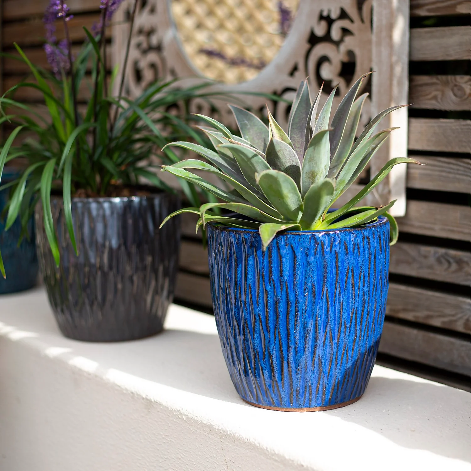 Chiswick Textured Pot Blue - 24cm 4 Chiswick Textured Pot Blue - 24cm - Image 2