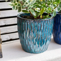 Chiswick Textured Pot Green - 38cm -Garden Tool Store 13973628 1535011238356200