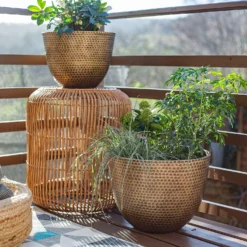 Suva Hammered Pot Bronze - 38cm -Garden Tool Store 13973655 8695011805727867