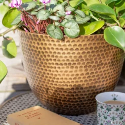 Suva Hammered Pot Bronze - 38cm -Garden Tool Store 13973655 9525011805626407