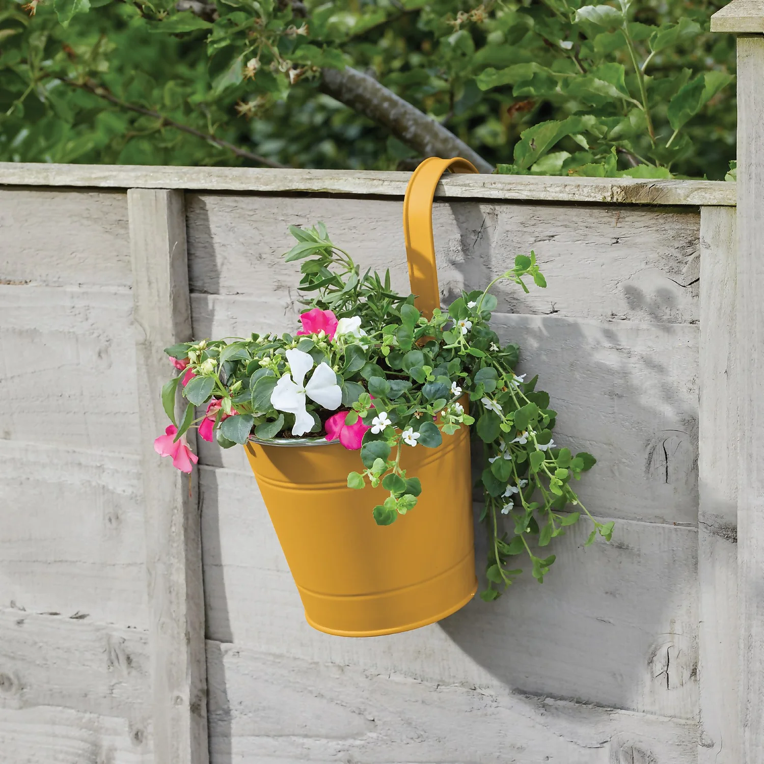 6in Fence & Balcony Hanging Pot - Mustard 4 6in Fence & Balcony Hanging Pot - Mustard - Image 2