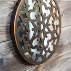 Round Laser Cut Outdoor Mirror 35cm - Bronze -Garden Tool Store 13981008 1435005835489778