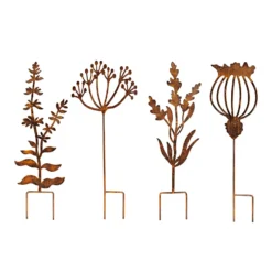 Floral Bronze Ground Stakes - 45cm (Assorted Designs)