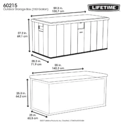 LIFETIME 568L Outdoor Storage Deck Box - Rough-Cut Brown -Garden Tool Store 13997406 1424999835348871