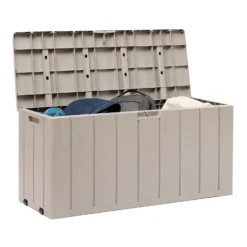 Toomax Bravo Garden Storage Box 270L - Warm Grey -Garden Tool Store 13997481 5245004537169884