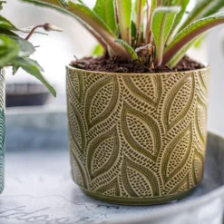 Crackle Leaf Indoor Plant Pot - 12cm 18 Crackle Leaf Indoor Plant Pot - 12cm -Garden Tool Store 14197410 1355024191440648