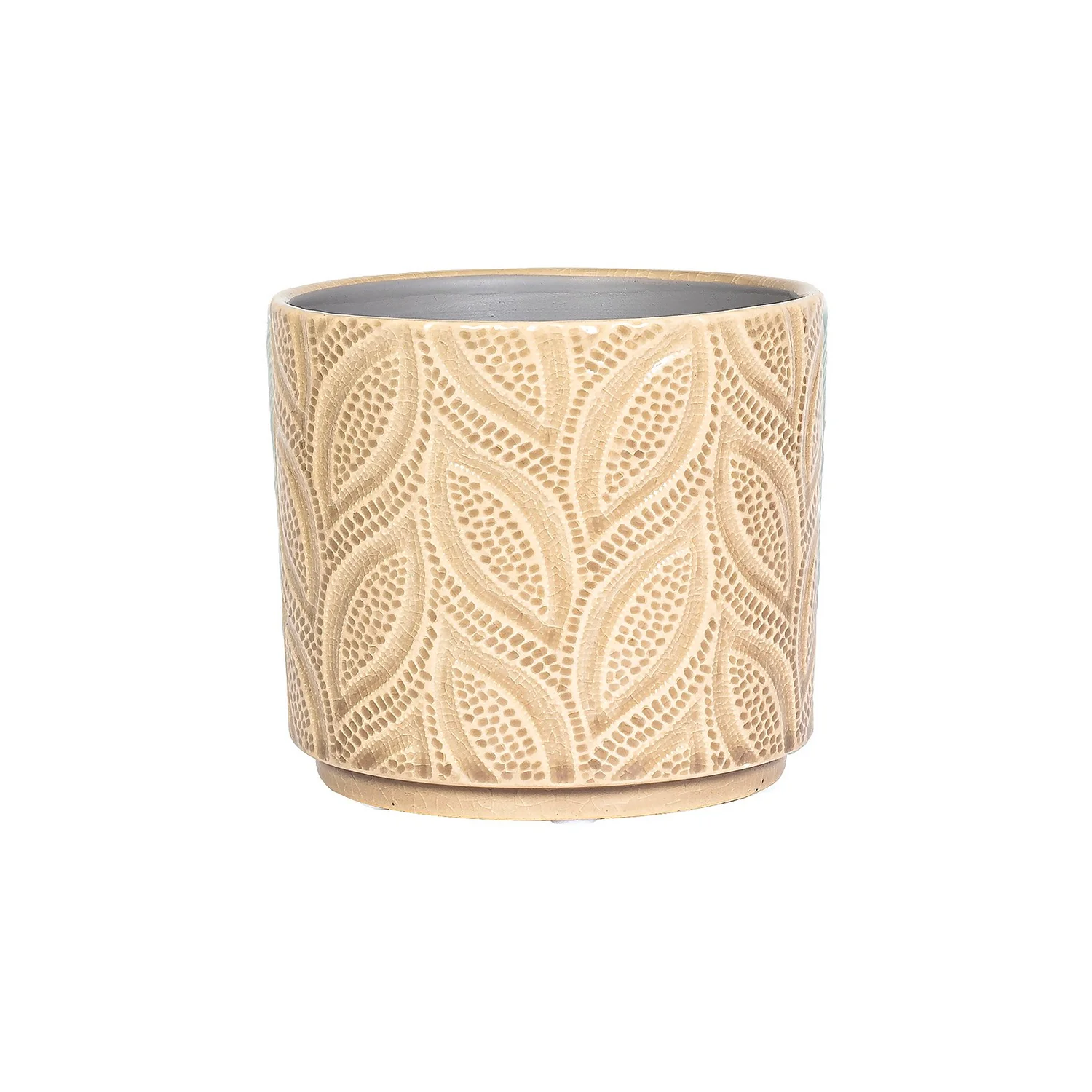 Crackle Leaf Indoor Plant Pot - 12cm 5 Crackle Leaf Indoor Plant Pot - 12cm - Image 3