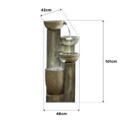 Stylish Fountain Ash Columns Water Feature With LEDs -Garden Tool Store 14519359 5615047822695786
