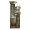 Stylish Fountain Ash Columns Water Feature With LEDs -Garden Tool Store 14519359 7565047822460277
