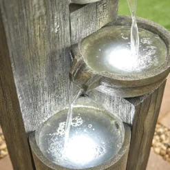Stylish Fountain Ash Columns Water Feature With LEDs -Garden Tool Store 14519359 9495047822654713
